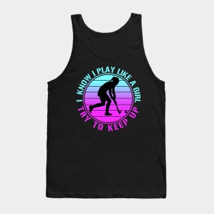 Vintage Hockey Girl Tank Top